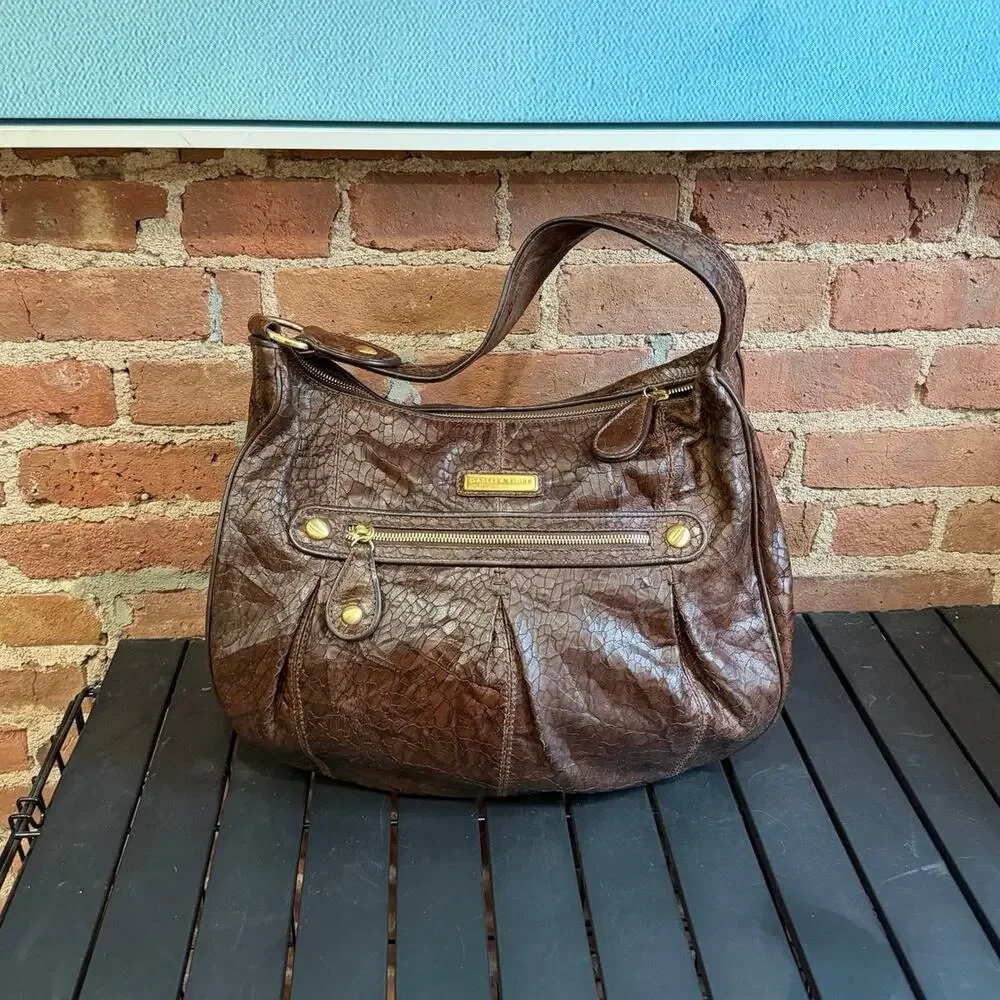 Isabella Fiore Croc Embossed Hobo Bag